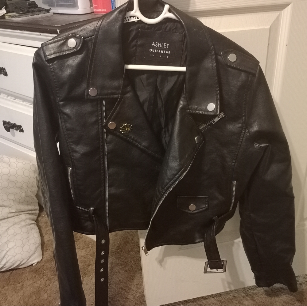 Half length leather jacket